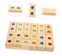 WOONEKY Bloc de Construction Bois Gemme Éducatif pour Garçon Fille Sensoriel Coloré Stimule Imagination Motricité Fine et Relation Parent-garçon Fille
