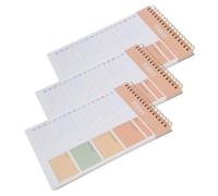 WOONEKY Bloc-notes de Planification Quotidienne A5 Orange, Lot de 3 Carnets à Spirale 52 Feuilles, Agenda Non Daté avec Liste de Contrôle, Planificateur D'autodiscipline pour