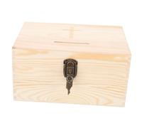 WOONEKY Boîte à Dons Bois avec Serrure Boîte de Collecte Portable Verrouillable pour Bureau Urne à Suggestions Sécurisée
