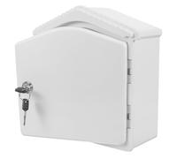 WOONEKY Boîte à Lait Murale en Plastique Blanche 22x9x25 Cm, Boîte de Verrouillage Sécurisée pour Colis, Organiseur de Conservation du Lait, Rangement Compact pour Balcon et Extérieur