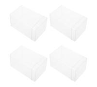 WOONEKY Boîte de Présentation en Acrylique Transparente 4pcs pour Modèles de Personnages et Petits Objets, Design Épais, Solide et Effet D'affichage