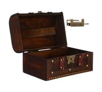WOONEKY Boîte de Rangement Coffre Au Trésor Pirate Vintage avec Serrure Coffret Décoratif Sécurisé pour Bijoux et Objets Précieux pour Organisation et Décoration Thème Pirate