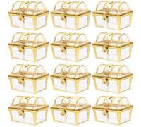 WOONEKY Boite Dragees Bapteme Élégante Coffret Trésor Léger et Portable en Plastique Lot de 12pcs, Grosse Capacité pour Bonbons et Friandises pour Présents Invités Mariage