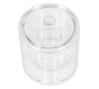 WOONEKY Boîte Rangement Coton Tige Transparente Acrylique avec Couvercle Étanche Poussière Organisateur Rond Élégant pour Salle de Bain et Coiffeuse