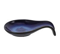 WOONEKY Bol à Sauce Repose-cuillère Bleu en Céramique Résistant aux Taches Multifonction Design Simple et Élégant pour Restaurant et Hôtel