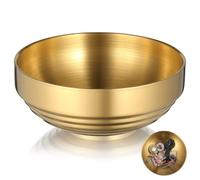WOONEKY Bol Décoratif Arrondi en Acier Inoxydable Doré 19 Cm, Bol Multifonction pour Clés, Bijoux et Accessoires, Rangement et Décoration pour Maison