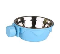 WOONEKY Bol Suspendu pour Animaux Acier Inoxydable Grand Format Bleu Bol Repas et Eau Fixé pour Cage Renversement pour Chiens et