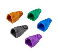 WOONEKY Bouchons de Câble Réseau Rj45 Manchon pour Câble Ethernet en Plastique 100 Pièces Plusieurs Styles Compatible 8p8c Protection Facile Identification, Séparation des Couleurs