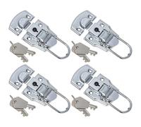 WOONEKY Boucle à Loquet de Boîte 4 Pièces Clé pour Boîte à Outils Coffret d'Expédition Système de Verrouillage Pratique