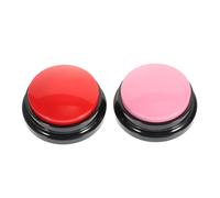 WOONEKY Bouton Enregistrable pour Chien 2pcs Accessoires Interactifs Portables pour Animaux Rouge Et Rose Communication Et Dressage pour Chiens Et
