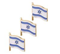 WOONEKY Broche Drapeau Israël 3pcs En Alliage Design Original Pour Manifestations Festives Accessoire Léger 2.50 * 2.20 * 1.00 Cm Pour Usage Quotidien