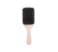 WOONEKY Brosse À Cheveux Avec Manche En Bois Pour Cheveux Bouclés Et Ondulés En Poils De Sanglier Naturels Outil De Coiffure Anti-casse