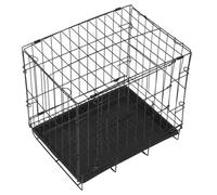 WOONEKY Cage Pliable pour Petit Chien et Petits Animaux Structure Fil Métallique Robuste avec Plateau Amovible Design Pliant Gain de Place Adapté pour Chiots Chats et Usage Intérieur et