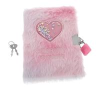 WOONEKY Carnet Fille Peluche Journal avec Verrou Cœur Doux Couverture pour École Récompense Anniversaire