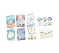 WOONEKY Cartes de Vœux en Papier Motif Lapin Mignon, Kit 18 Ensembles Incluant 18 Cartes, 18 Enveloppes et 18 Stickers, Ensemble de Correspondance pour Pâques, Décorations Festives