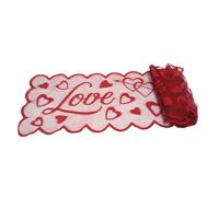 WOONEKY Chemin de Table Polyvalente Motif Cœur Délicat en Polyester Rouge Nappe Décorative Saint-valentin pour Dîner Festif ou Table Basse