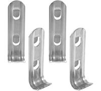 WOONEKY Clips pour Étagères de Réfrigérateur en Acier Inoxydable Lot de 4 Pièces Supports Robustes Incurvés pour Congélateur Fixations Sécurisées pour Rangement Froid Accessoire