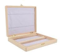 WOONEKY Coffret Échantillons De Microscope Bois Plateau De Rangement pour Lames Boîte Enseignement pour Lames De Microscope Organisateur De Sections