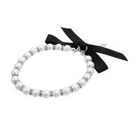 WOONEKY Collier Perlé Faux pour Chiens et Chats Accessoire Bijou Blanc pour Chatons et Chiens Moyens Confortable