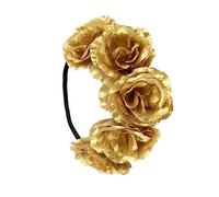 WOONEKY Couronne De Fleurs Rose Élégante Pour Fête Accessoire De Mode Headdress Pour Femmes Et Filles or