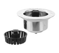 WOONEKY Crépine d'Évier en Plastique Argenté - Filtre Bonde et Bouchon pour Évier Cuisine - Compact Compatible Évier Standard - Accessoire Drain Filtre la Cuisine Pratique