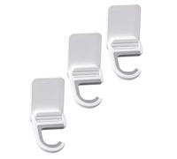 WOONEKY Crochets Muraux Porte-serpillère Adhésifs sans Perçage 3pcs en Abs Blanc Silicone, Design Mural Pliable pour Rangement Balai la Cuisine Maison