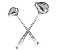 WOONEKY Cuillères à Sauce Bec Verseur Résistantes à Déformation en Acier Inoxydable 2pcs Argentées pour Service en Restaurant et Cuisson au Hot Pot