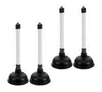 WOONEKY Déboucheur de Toilettes à Pompe 4 Pièces Ventouse en Caoutchouc Robuste Outil de Débouchage Polyvalent pour Toilettes Lavabos et Canalisations Aspiration Puissante pour Usage