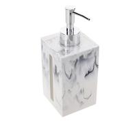 WOONEKY Distributeur de Liquide Résine avec Pompe INOX Flacon Rechargeable pour Mains et Shampooing Adapté Maison et Finition Blanc Encre et Argenté