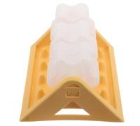 WOONEKY Distributeur de Nourriture Anti-Fuite pour Chien et Chat Interactif à Bouton-Poussoir Alimentation Lente Jeu de Stimulation Mentale D’Enrichissement Alimentaire Jaune pour