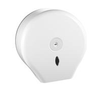 WOONEKY Distributeur Mural Papier Toilette Rond Blanc Boîte Verrouillable avec Fenêtre Résistant à Eau pour Salle de Bain et Lieux Publics Support Grand Rouleau Hôtel Bureau École