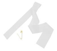 WOONEKY Écharpe Blanche en Tissu de Qualité, Résistante Déchirure, pour Anniversaire et Discours, Style Créatif et Festif pour Femmes