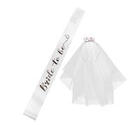 WOONEKY Écharpe et Bandeau Voile Future Mariée pour Enterrement Vie Jeune Fille Accessoires Durables et pour Fêtes Prénuptiales