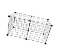 WOONEKY Enclos Sécurisé pour Chien Intérieur en Plastique et Fer Noir, Barrière Modulable Facile à Ranger, Entre Murs et Chambre, 1 Set pour Animaux Domestiques