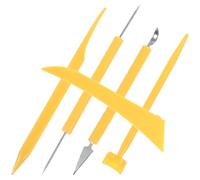 WOONEKY Ensemble 5 Pcs Outils de Sculpture sur Argile Plastique Jaune Outils pour Figurines en Poterie Mastic D’Argile à Séchage à L’Air Kit DIY Céramique et Poterie pour Travaux
