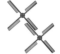 WOONEKY Ensemble de 2 Pièces D'éolienne en Plastique Noir Pales Résistantes pour Moulin Décoratif Extérieur, Ambiance Estivale Votre Jardin