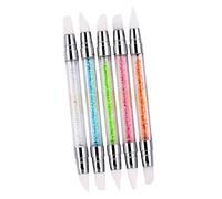 WOONEKY Ensemble De 5 Pinceaux Et Stylos Pour Nail Art En Silicone Avec Diamants Brillants Pour Manucure