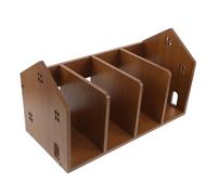 WOONEKY Étagère de Bureau en Bois de Noyer, Compacte et Légère, Organisateur de Bureau Multi-Niveaux pour Rangement sur Table, Bibliothèque Pratique pour Maison, Chambre ou Salle D’étude