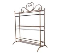 WOONEKY Étagère de Salle de Bain en Métal à 3 Niveaux 33x27x11,7 Cm, Organisateur de Comptoir pour Cosmétiques et Flacons de Parfum, Porte-maquillage Compact pour Lavabo, Chambre et Bureau