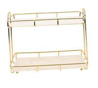 WOONEKY Étagère Salle de Bain Dorée Niveaux Rangement Cosmétique Étanche pour Maquillage et Soins Support Multi Usage Compact pour Accessoires et Produits de Beauté