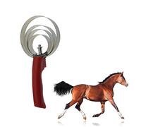 WOONEKY Étrille en Acier Inoxydable pour Cheval Brosse à Ressort Ergonomique Anti-Chute Outil de Toilettage Pratique et Peigne à Étrille Réversible pour Chevaux 1 Pièce