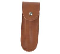 WOONEKY Étui de Rangement Cuir PU pour Rasoir Manuel Protecteur Marron pour Voyage et Usage Domestique Compatible avec Toutes Marques de Rasoirs