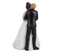 WOONEKY Figurine Gâteau Couple Marié Céramique Décoration Romantique de Mariage Marié Portant la Mariée avec Bouquet de Roses Ornement Personnalisé pour Fêtes et Célébrations