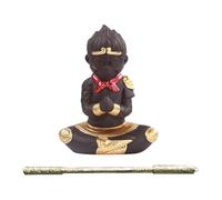 WOONEKY Figurine Wukong Décorative pour Aquarium en Grès Résistant Sculpture du Roi Singe avec Base Lestée Décoration Zen Polyvalente pour Jardin Aquatique et Cérémonie du Thé