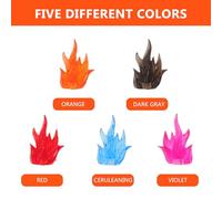 WOONEKY Figurines de Flammes Miniatures en Plastique ABS Lot de 10 Pièces Accessoires pour Décor de Village Miniature Blocs de Construction pour Simulation Éducatif
