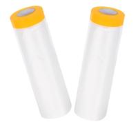 WOONEKY Film Isolant pour Fenêtres Hiver 2 Rouleaux Pe Transparent 1,5x20m avec Autocollant de Positionnement, Kit Étanche aux Intempéries pour Isolation Thermique et Protection le Froid