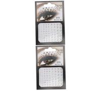 WOONEKY Gemmes Visage 2 Pièces Visage Strass Stickers Joyaux Du Corps Maquillage Strass Pour Les Yeux Scintillait Visage Strass Pour Le Maquillage Perle Pierres Précieuses Pour Les Yeux Accessoire