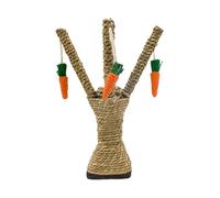 WOONEKY Griffoir Chat Arbre à Branches Détachable à Morsure Stimulation Ludique avec Carotte Suspendue pour et