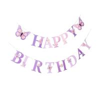 WOONEKY Guirlande de Joyeux Anniversaire Décoratifs en Papier Pourpre