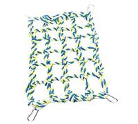 WOONEKY Hamac Filet Polyester pour Petits Animaux Vert Descalade pour Perroquets et Oiseaux Réseau de Corde Robuste Accessoire de Cage avec Clips Métalliques Petite